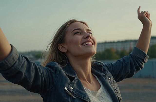 Smiling woman giving thumbs up with text indicating 25% increase in patient satisfaction and 20% increase in renewal rate due to thyroid care coverage.